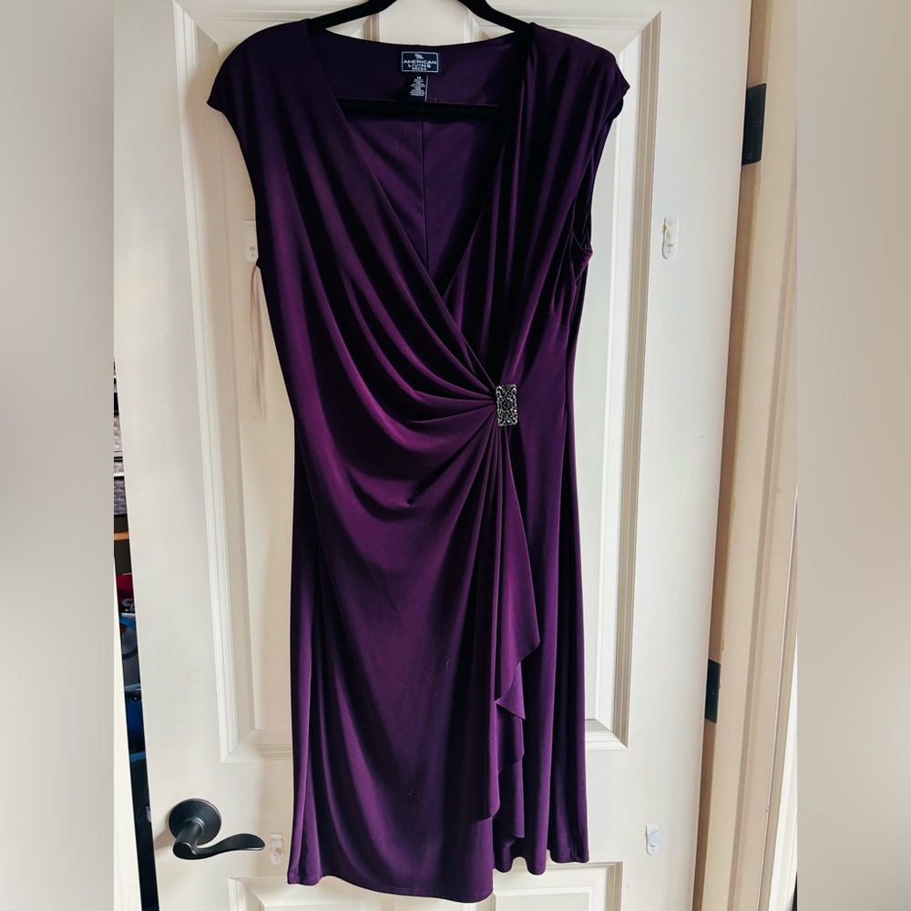 American Living Deep Purple Asymmetrical Dress